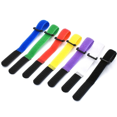 10Pcs/Lot 2x40cm Width Reverse Buckle Velcros Magic Hook Loop Nylon Fastener Cable Ties Velcroing Strap Sticky Line Finishing ► Photo 1/6