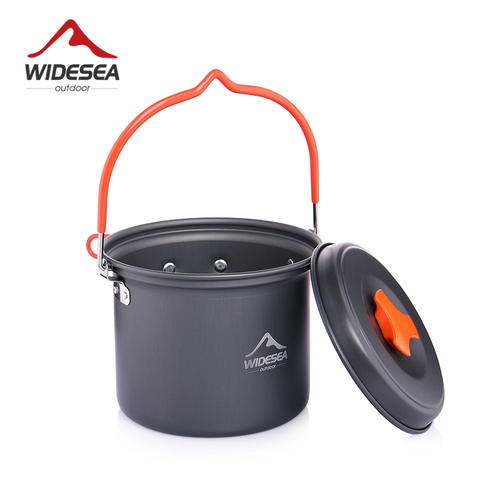 Widesea Camping Supplies Aluminum Hanging Pot Kitchen For Outdoor Cooking Nonstick Cookware 2~3 Persons For Tourism Hike Picnic ► Photo 1/6