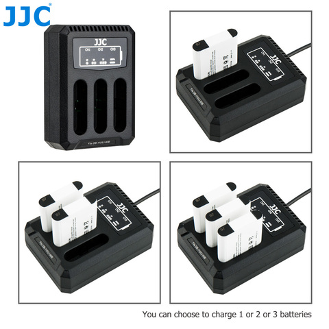 JJC USB Triple Battery Charger for Ricoh GRIII WG6 Olympus Tough TG6 TG5 TG4 TG3 TG2 TG1 Cameras for Ricoh DB-110 Olympus LI-90B ► Photo 1/6