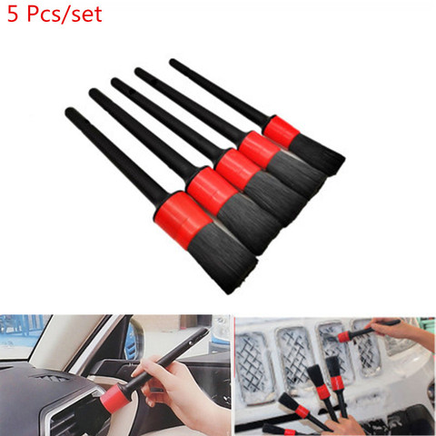 5pcs Detailing Brush Set Car Brushes Car Detailing Brush For Car Cleaning Detailing  Brush Dashboard Air Outlet Wheel Brush