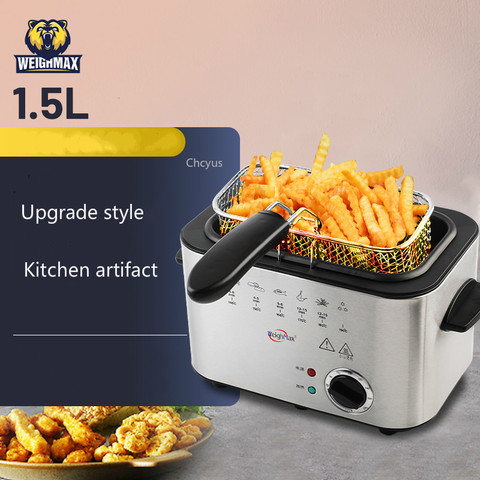 Upgraded style small electric fryer household fuel-efficient commercial multi-function electric fryer fryer electric heating pot ► Photo 1/4