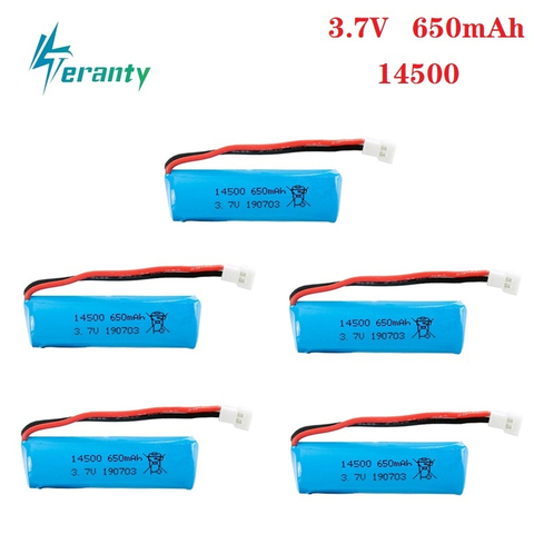 1/2/3/5/10Pcs 3.7V 650mAH 14500 Lipo Battery For H116 Remote control Boat helicopter Car Truck Tank 1s 3.7V rechargeable battery ► Photo 1/6