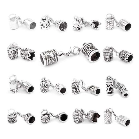 5 sets Zinc Alloy Clasp Lobster Clasps Hook End Caps Connectors For 5/6/7/8/10mm Leather Cord Bracelet Necklace Jewelry Making ► Photo 1/6