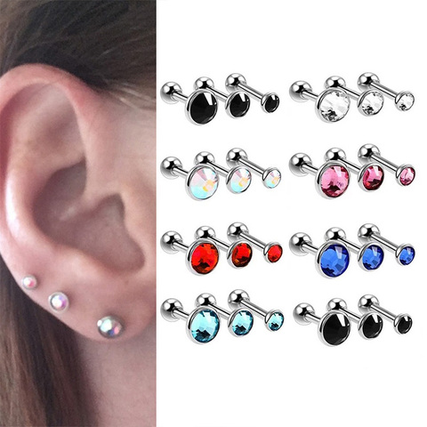 3Pcs/set Surgical Steel Earring For Women Tragus Cartilage Piercing Barbells Ear Studs Jewelry Mixed 3mm 4mm 5mm ► Photo 1/6