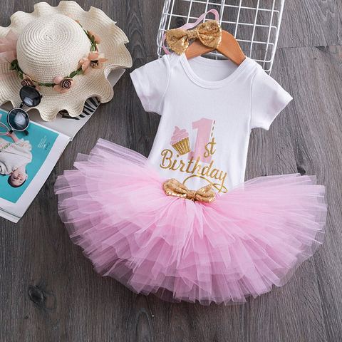 Baby Girl 1 year birthday Tutu Dress Toddler Girls 1st Birthday Party Christening Outfits Princess Costumes for 12 months Girls ► Photo 1/6