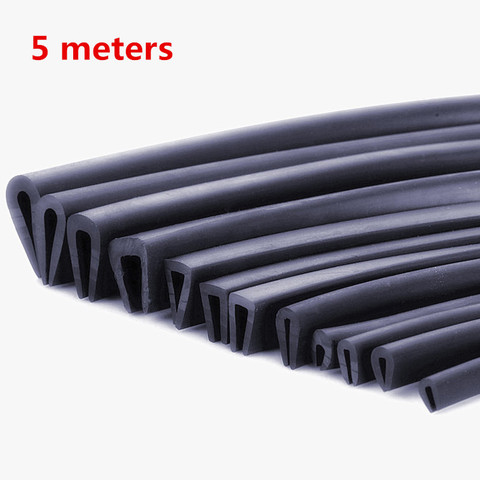 5 Meter U Shaped Rubber Sealing Strip Edge Trim Automobile Door  Guard For Glass Metal Wood Panel Board Sheet Cabinet ► Photo 1/6
