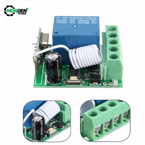 DC 12V 1-Channel 1-Way 315MHz Wireless Relay Module RF Remote Control Switch Heterodyne Receiver Controller Board ► Photo 1/5