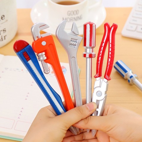 1 Piece Personality Hardware Tools Korean Stationery Creative Ballpoint Pens Quality Pen Caneta Hammer Utility Knife Writing Pen ► Photo 1/6