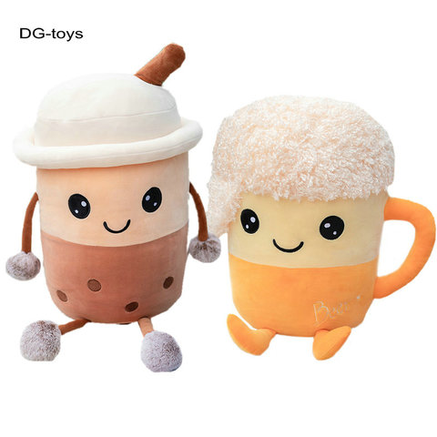 Cute Beer Plush toy Soft Stuffed Milk Tea Cup Doll  tapioca balls Bubble Tea Stuffed Pillow  Cushion Cute Birthday Gift For Kids ► Photo 1/6