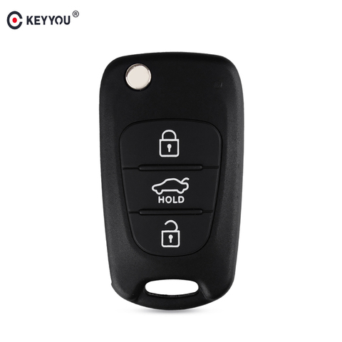 KEYYOU For Hyundai Avante I30 IX35 Kia K2 K5 Sorento Sportage 3 Buttons Flip Folding Remote Car Key Shell Cover Case ► Photo 1/5