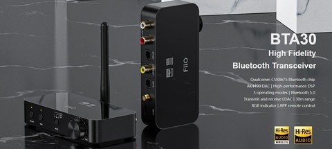 FiiO BTA30 HiFi Wireless Bluetooth 5.0 LDAC Long Range 30M Transmitter Receiver for PC/TV/Speaker/Headphone ► Photo 1/6