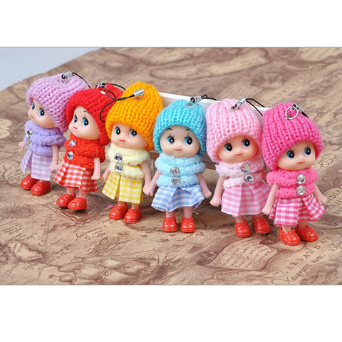 6PCS Cute Fashion Kids Plush Dolls Keychain Soft Stuffed Toys Keyring Mini Plush Animals Key Chain Baby For Girls Women ► Photo 1/6