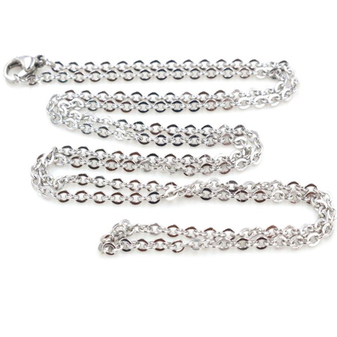 ( No Fade ) 5pcs /lot 3x2mm Man Women Chain Necklace 316L Stainless Steel O Link Pendant Necklace Fashion Jewelry 50CM 70CM Long ► Photo 1/3