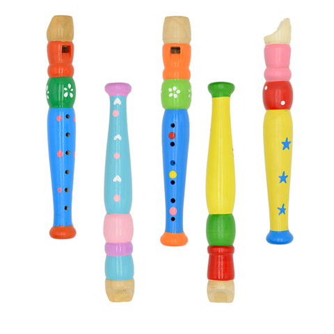 Wooden Kid Short Flute Sound Musical Instrument Early Education Develop Type 6-Holes Recorder Woodwind Musical Instruments ► Photo 1/4