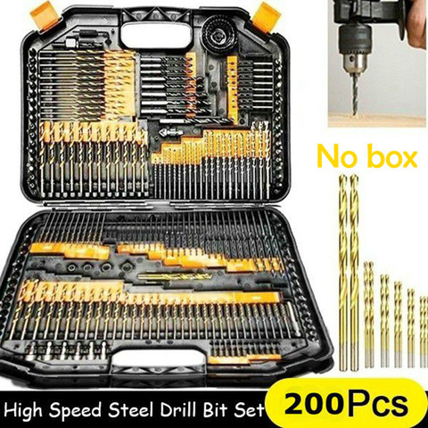 200/100Pcs 1/1.5/2.0/2.5/3mm Titanium Coated Twist Drill Bit High Steel for Woodworking Plastic And Aluminum HSS Drill Bit Set ► Photo 1/6