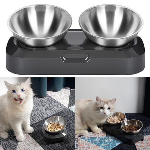 Easy to Clean Stainless Steel Cat Bowl Dog Food and Water Bowls with Stand Metal Cats Dogs Double Single Pet Feeding Feeder Bowl ► Photo 1/6