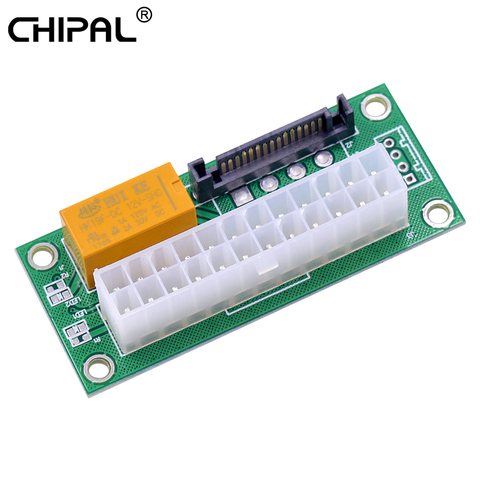 CHIPAL Dual PSU Power Adapter ATX 24Pin to 4Pin SATA Sync Starter Extender Cable Card Add2psu for Bitcoin Mining Miner ► Photo 1/6