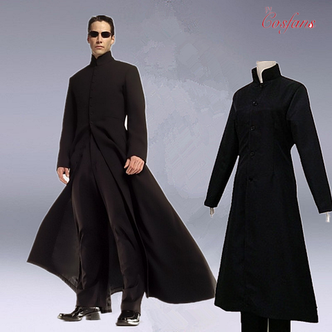 Matrix Cosplay Customised Black Cosplay Costume Neo Trench Coat Only Coat Halloween cosplay Costume free shipping ► Photo 1/4