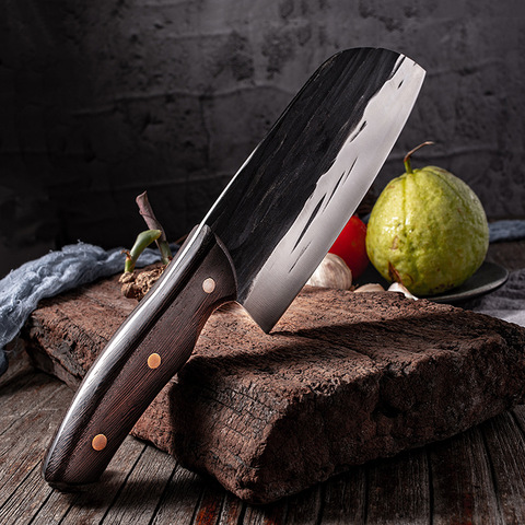 CHUN Handmade Forging Cleaver Chinese Chef Knife Lightning Strike Pattern Blade Wenge Handle Slicing & Chopping Cooking Tools ► Photo 1/6