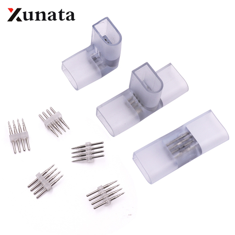 4 pin I L T shape Corner connector middle plug With Copper needle for 110V 220V 2835 5050 RGB Size 10X20mm Neon Strip ► Photo 1/6