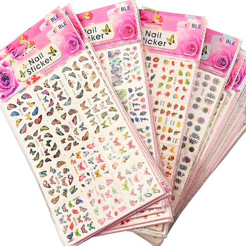 12pcs/Sheet Water Nail Art Sticker Nails Cartoon/Flowers Mixed Design Decals For Nail Decorations Colorful Water Slide Stickers ► Photo 1/2