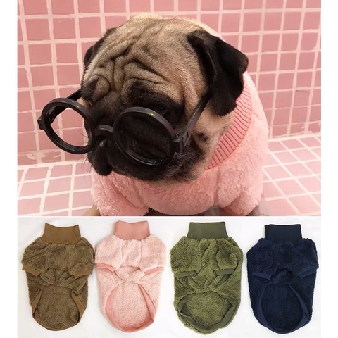 French Bulldog Wool Jacket Fashion Coat Winter Warm Pet Dog Clothes for Small Medium Dogs Corgi Chihuahua Pug Costume KLC06 ► Photo 1/6