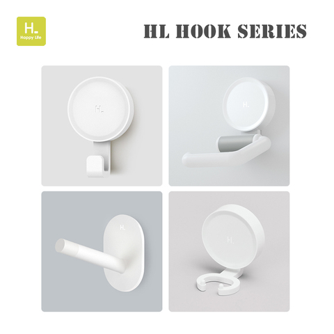 4 Style Happy Life Adhesive Wall Hook kit Bedroom Kitchen Bathroom Wall Hooks 3kg Max Load Up Hooks Set For Xiaomi Home ► Photo 1/6