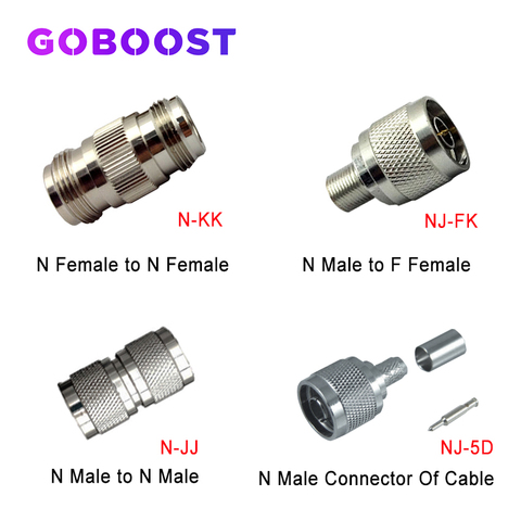 NJ-FK 5D Connector RF Coaxial Adapter N female to N female or N Male Connector to F female for cellular ampifier signal booster ► Photo 1/5