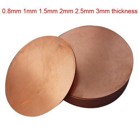 t2 Copper circular plate disc plectane round copper sheet plate solid pure board 0.8mm 1mm 1.5mm 2mm 2.5mm 3mm ► Photo 1/2