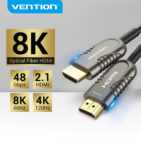 Vention 8K HDMI 2.1 Cable 120Hz 48Gbps Fiber Optic HDMI Cable Ultra High Speed HDR eARC for HD TV Box Projector PS4 Cable HDMI ► Photo 1/6