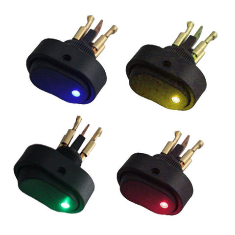 1 PCS LED Light 12V 30Amp 30A Car Boat Auto Rocker SPST Toggle Switch Blue Green Yellow Red ► Photo 1/6