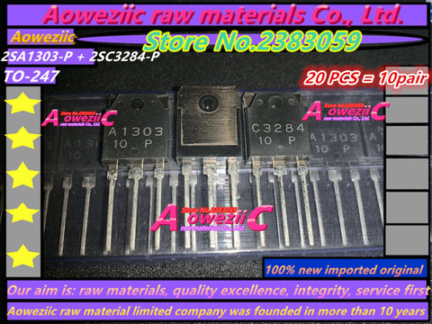 Aoweziic 20pcs=10pai 100% new imported original  2SA1303-P 2SC3284-P 2SA1303 2SC3284 TO-247 Audio Amp Power Transistor (1 pair) ► Photo 1/1