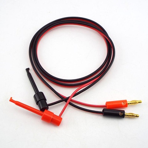 1 Pair 1M 4mm Banana Plug to electric  Hook Clip Test Lead Cable Gold Plated For Multimeter Test Leads wire Connector red black ► Photo 1/5