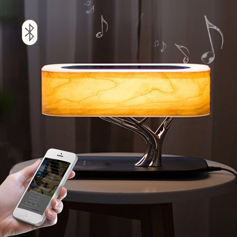 Decor Tree Light Table Lamp Music Bluetooth Speaker Bed Lamp WiFi Speaker Led Light Mobile Phone QI Wireless Charging for Home ► Photo 1/6