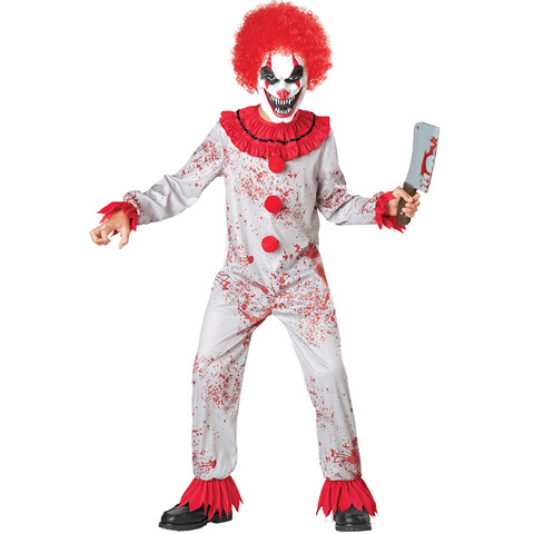 Umorden Fantasia Purim Halloween Costumes for Child Kids Boys Scary Creepy Bloody Killer Circus Clown Jester Costume Cosplay ► Photo 1/5