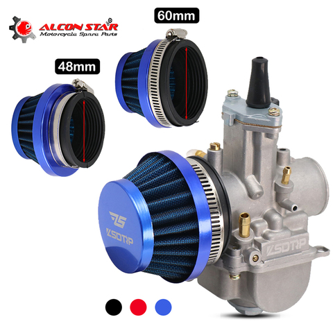 Alconstar-48mm 55mm 60mm Motorcycle Air Filter Cleaner for Dellorto SHA Carb Carburetor 50cc 70cc 90cc 110cc  ATV Dirt Pit Moped ► Photo 1/6