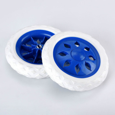 2pcs Shopping Cart Wheels Trolley Caster Replacement 6.5 Inch Dia Rubber Foaming Light Blue  Red Blue ► Photo 1/5