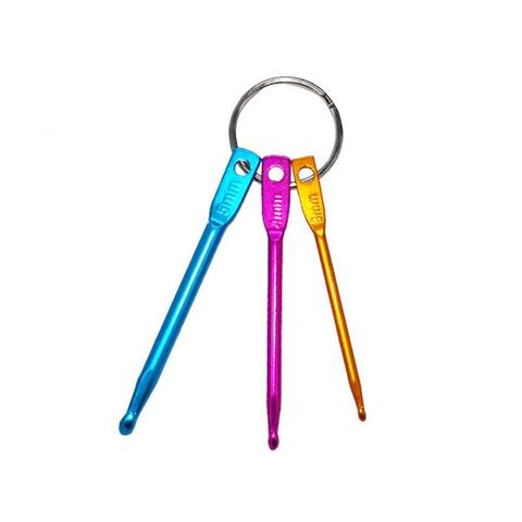 3 in 1 Keychain Hooks DIY Multicolour Crafts Knitting Needles Mini Aluminum Crochet Hook Needles Set Home Supplies Hot Sale ► Photo 1/6