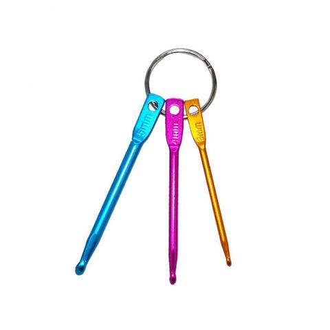 3 in 1 Keychain Hooks DIY Multicolour Crafts Knitting Needles Mini Aluminum Crochet Hook Needles Set Home Supplies Hot Sale ► Photo 1/6