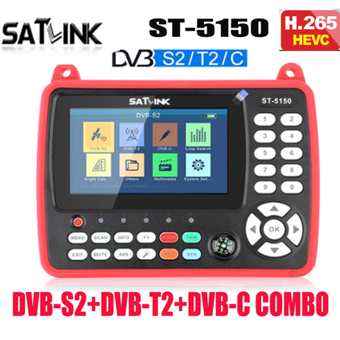 Satlink ST-5150 DVB-S2 DVB-T/T2 DVB-C Combo VS Satlink 6980 Digital Satellite Meter Finder h.265 kpt-716ts 6979 ► Photo 1/6