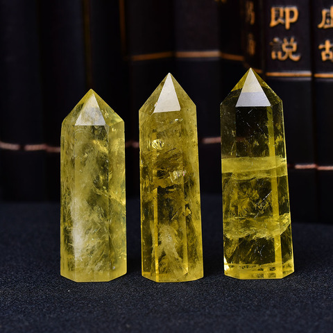 1pc Natural Crystal Point Citrine Healing Obelisk Yellow Quartz Wand Beautiful Ornament for Home Decor Energy Stone Pyramid ► Photo 1/6