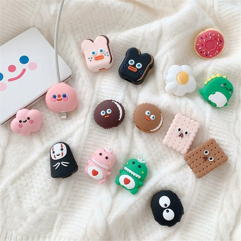Cable Bite Cartoon Cute Cable Protector Wire Winder Data Line Cord For Iphone USB Charging Protective Cover Winder Organizer ► Photo 1/6