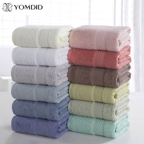 100% Cotton Solid Bath Towel Beach Towel For Adults Fast Drying Soft 17 Colors Thick High Absorbent Antibacterial ► Photo 1/6