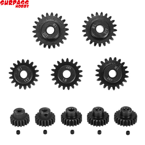 SURPASSHOBBY 5Pcs M1 5mm 11T-13T/14T-16T/17T-19T/20T-22T Pinion Motor Gear for 1/8 RC Buggy Car Monster Truck ► Photo 1/6