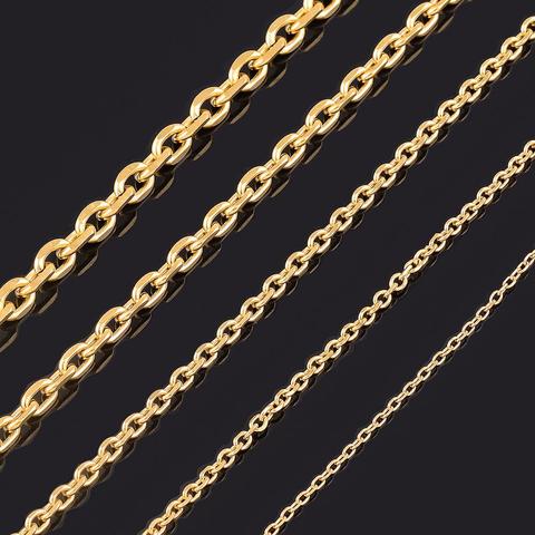1.5/2.4/3/4/5mm Mens and Women Cuban Chain Fashion Gold Tone Stainless Steel Oval Necklace Top quality Fashion Jewelry ► Photo 1/3