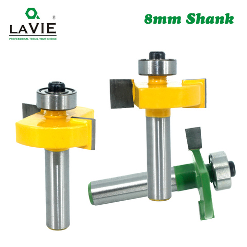 1pc 8mm Shank T-Sloting Router Bit Bit with Bearing Wood Slot Milling Cutter T Type Rabbeting Woodwork Tool for Wood MC02091 ► Photo 1/6