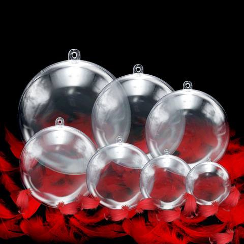 20PC/10Pairs Christmas Ball Tress Decorations 3cm-6cm Transparent Open Plastic Clear Bauble Ornament Gift Present Box Decoration ► Photo 1/6