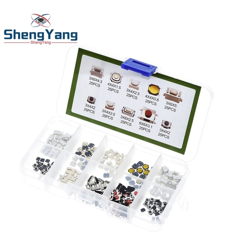 250PCS 10 Types Tactile Push Button Touch Switch Remote Keys Button Microswitch Hot Sale ► Photo 1/6