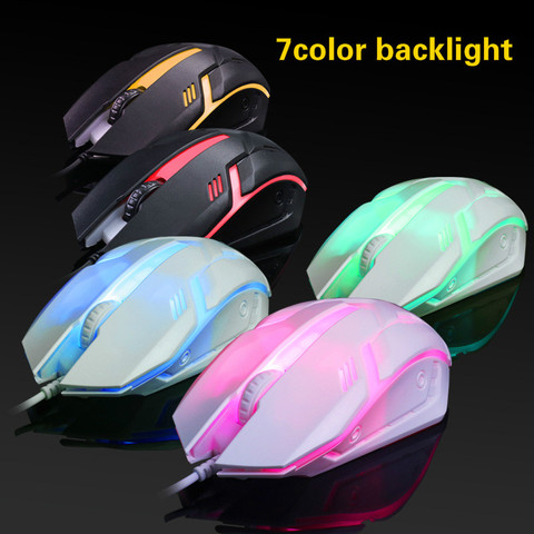 Brand New 7 colors LED Backlit Gaming Mouse USB Wired Computer Mouse 2000dpi Optical Ergonomics Laptop Pc Gaming Mouse ► Photo 1/6