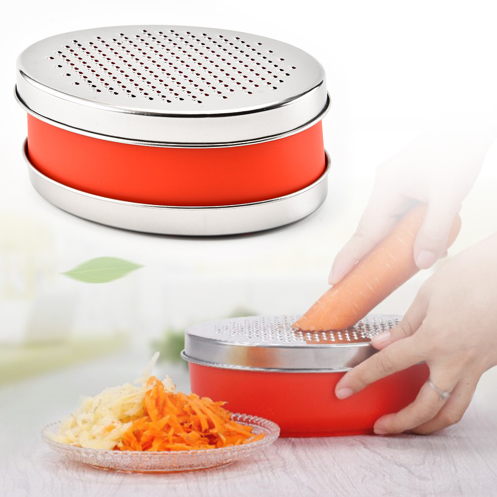 Cheese Grater Easy Clean Kitchen Oval Box Stainless Steel Slicer Container  Fruits Multifunctional Vegetables Practical Quick New